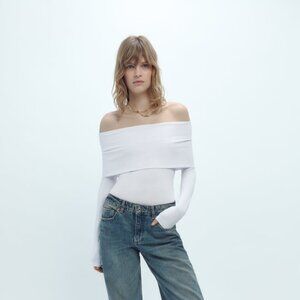 ZARA POLYAMIDE OFF-THE-SHOULDER BODYSUIT